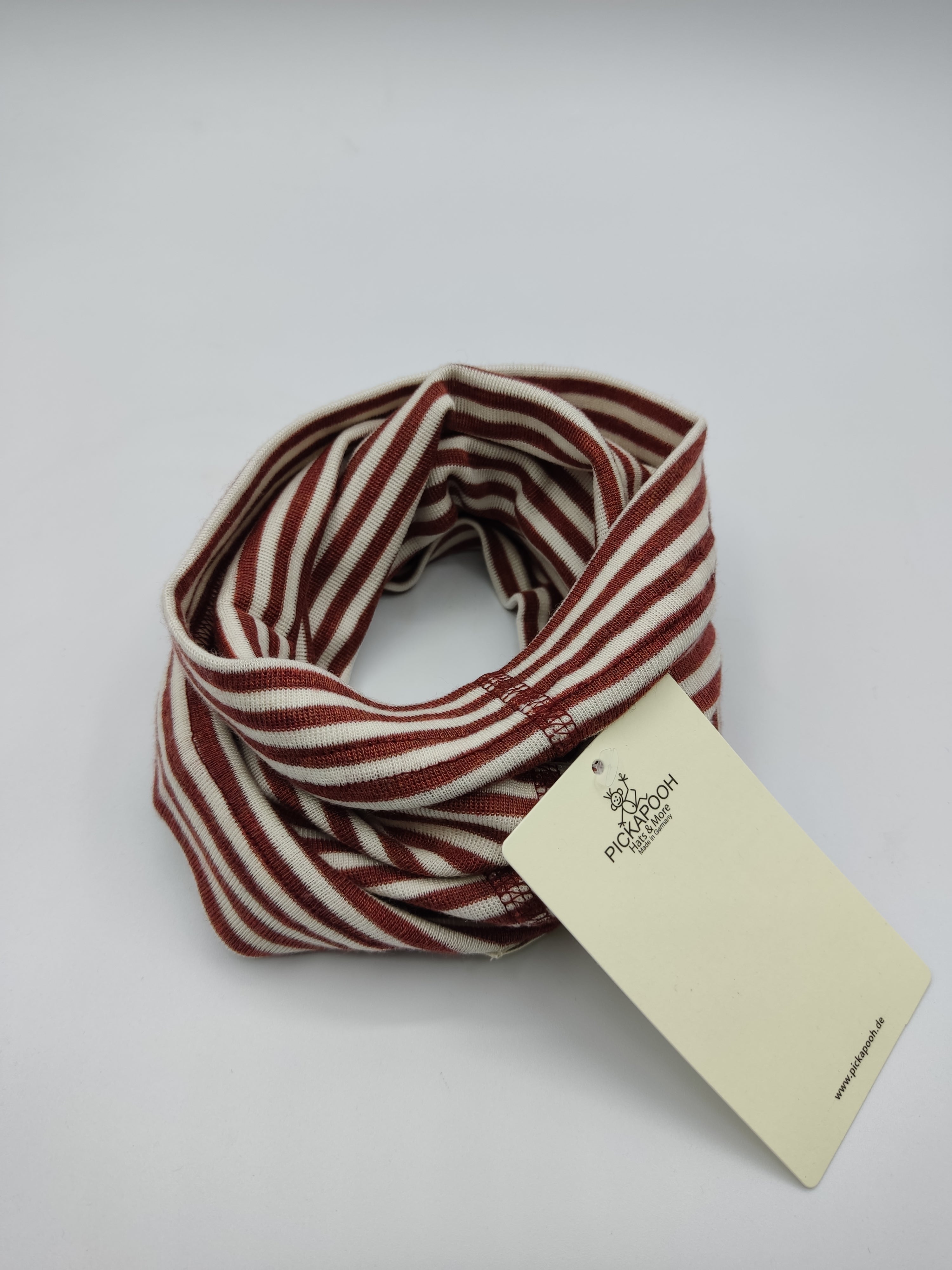 Scaldacollo in lana e seta per bambino e adulto // riga Rosso Mattone